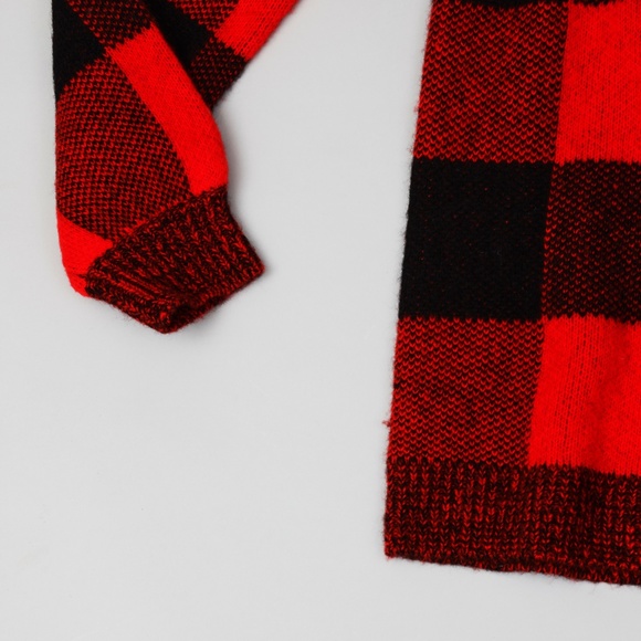 NWT ALC Red Plaid Oversized Turtleneck Sweater - Picture 2 of 5